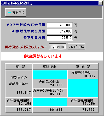 在職老齢年金簡易計算